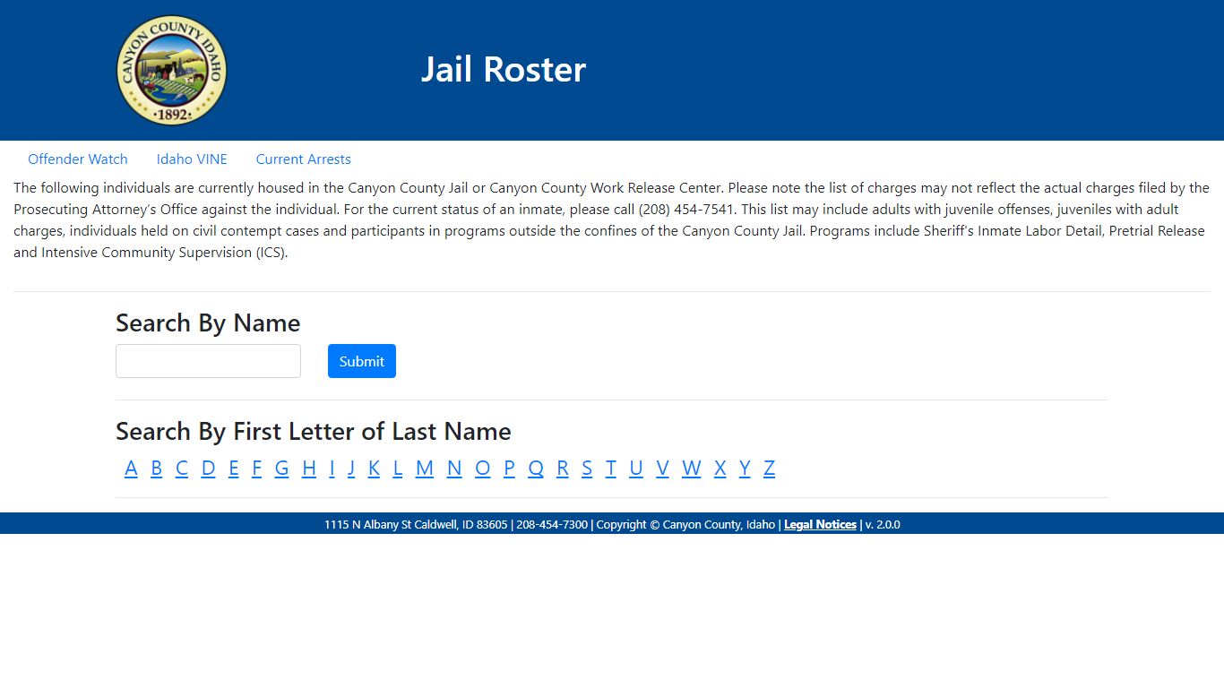 Jail Roster - Id