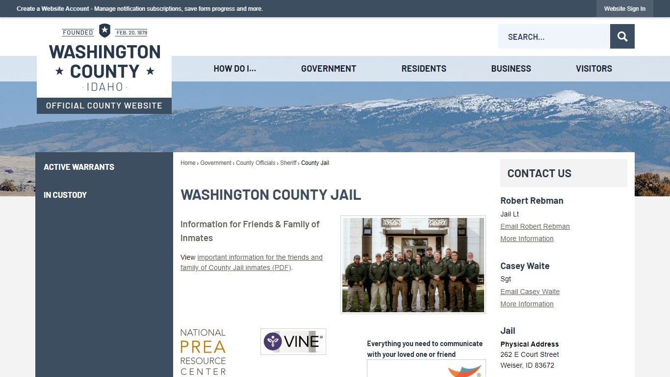 WASHINGTON County Jail | Washington County, ID
